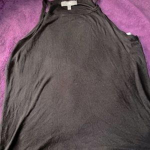 Large Marled black ribbed tank top